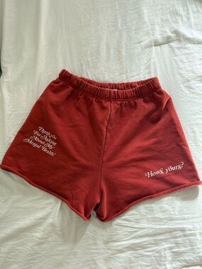 Women's Red Graphic Lounge Shorts - the Mayfair The Label